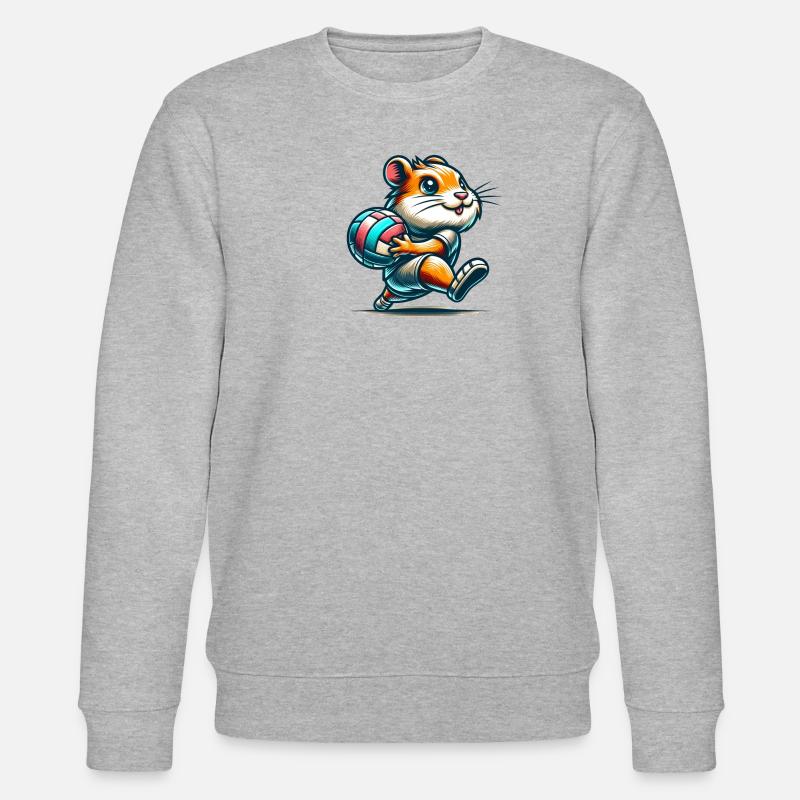 Hamster mignon avec volley-ball - Sweat bio CHANGER Stanley/Stella Unisexe - gris chiné