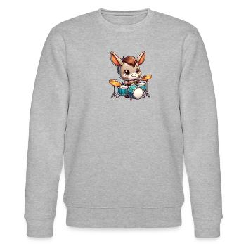Global - Black without Japan Template - Stanley/Stella CHANGER Unisex Organic Sweatshirt - heather grey - Front - Nik (191cm) & Marisol (170cm)
