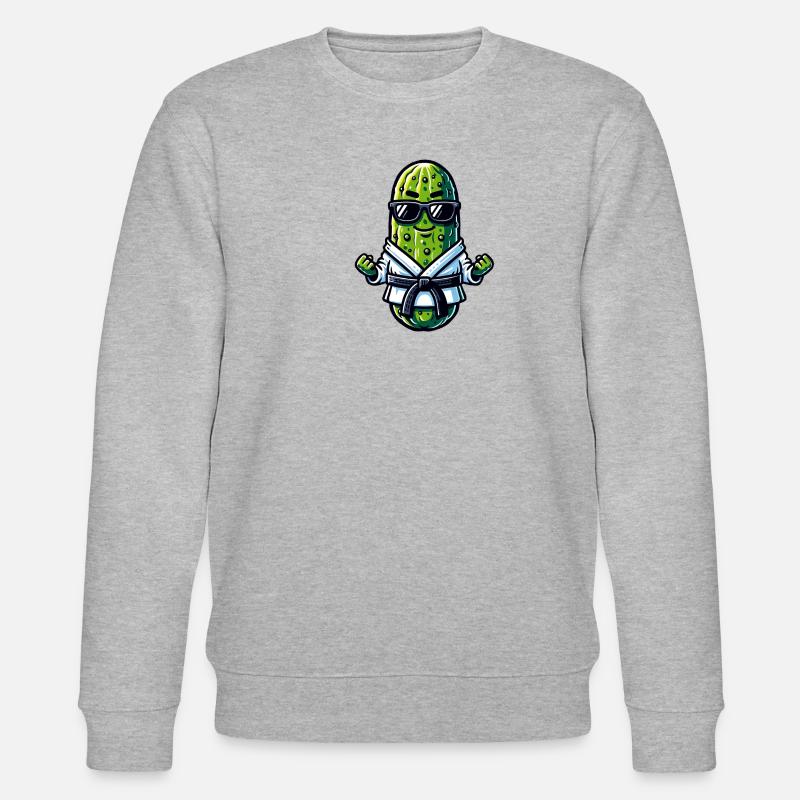 Karate Gurke Mit Sonnenbrille - Stanley/Stella Unisex Bio-Sweatshirt CHANGER  - Grau meliert