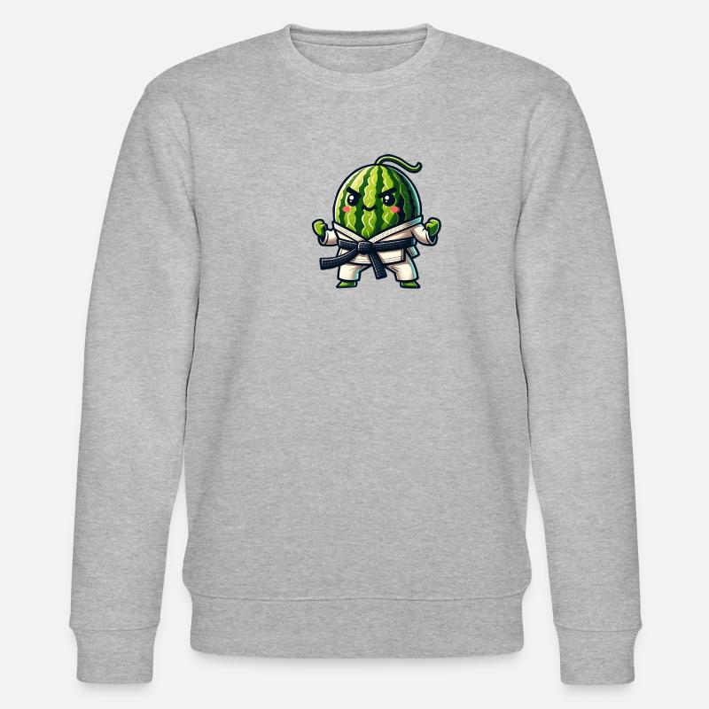 Karate Wassermelone Meister Kampfkunst - Stanley/Stella Unisex Bio-Sweatshirt CHANGER  - Grau meliert