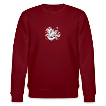 Japanischer Kitsune-Fuchs - Stanley/Stella Unisex Bio-Sweatshirt CHANGER  - Burgunderrot - Vorne - Nik (191cm) & Marisol (170cm)