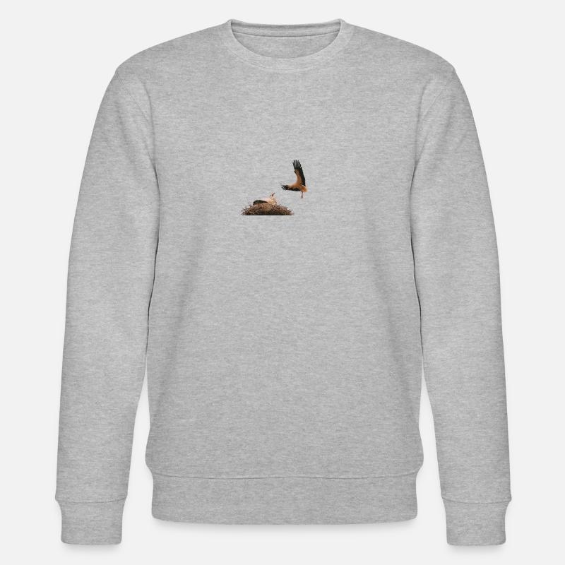 Störche am Nest - Stanley/Stella Unisex Bio-Sweatshirt CHANGER  - Grau meliert