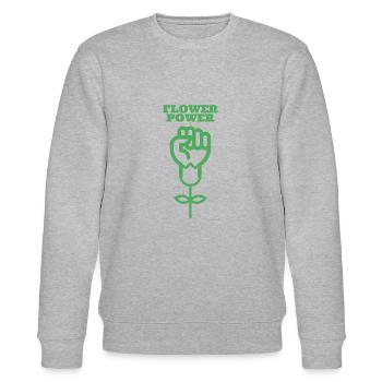 Flower Power - Stanley/Stella Unisex Bio-Sweatshirt CHANGER  - Grau meliert - Vorne - Nik (191cm) & Marisol (170cm)