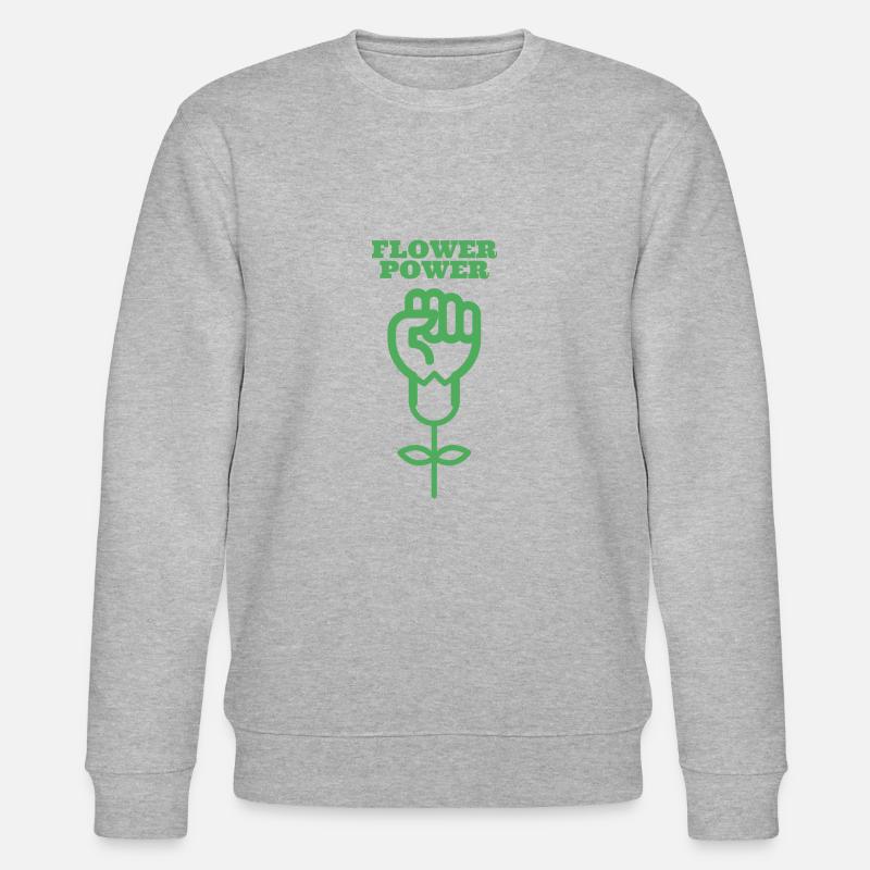 Flower Power - Stanley/Stella Unisex Bio-Sweatshirt CHANGER  - Grau meliert