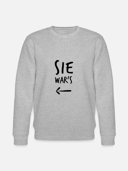 Sie war's! // Pfeil links <-- - Stanley/Stella Unisex Bio-Sweatshirt CHANGER - Grau meliert