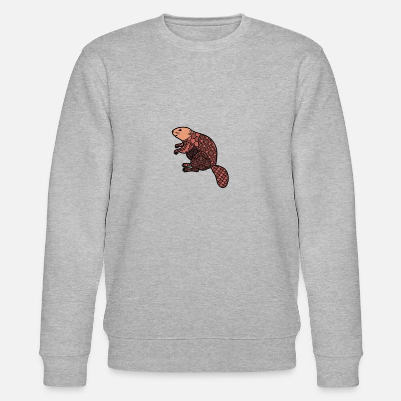 ZenDoodle "Biber" - Stanley/Stella Unisex Bio-Sweatshirt CHANGER  - Grau meliert