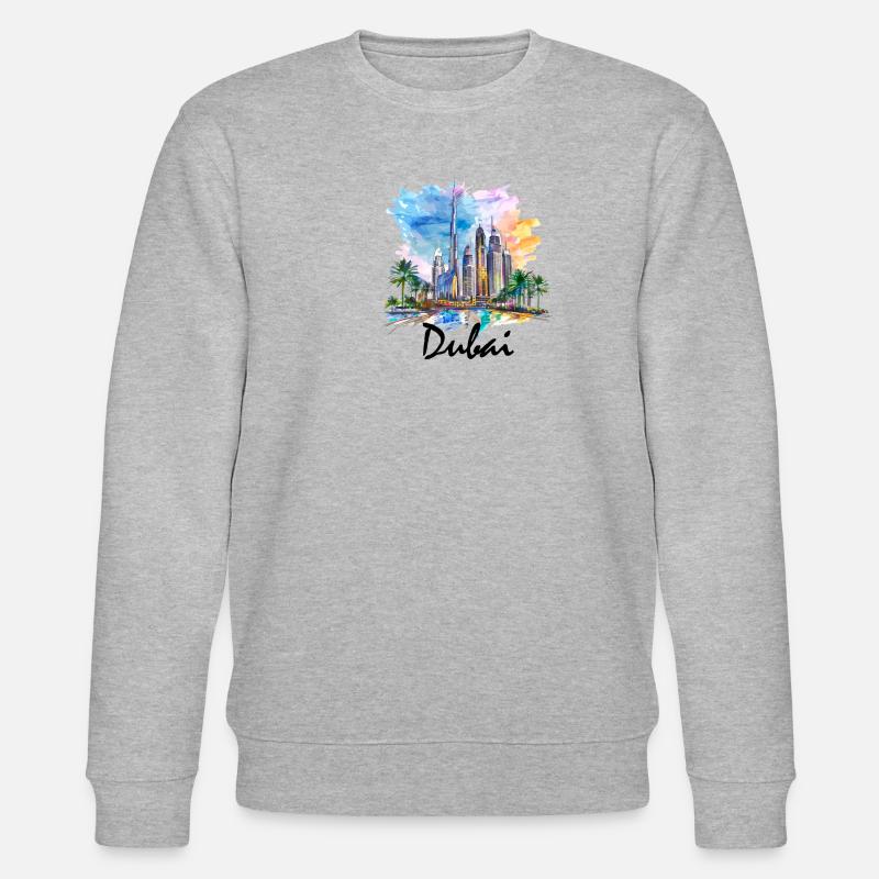 Dubai Skyline Arab Emirates - Stanley/Stella Unisex Bio-Sweatshirt CHANGER  - Grau meliert