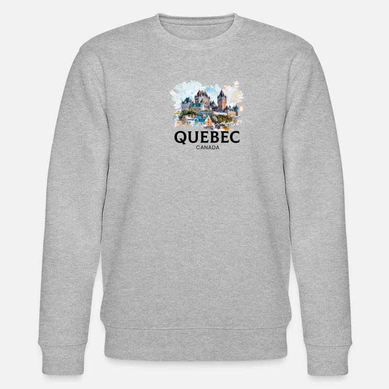 Quebec Canada Montreal, quebec flag - Stanley/Stella Unisex Bio-Sweatshirt CHANGER  - Grau meliert