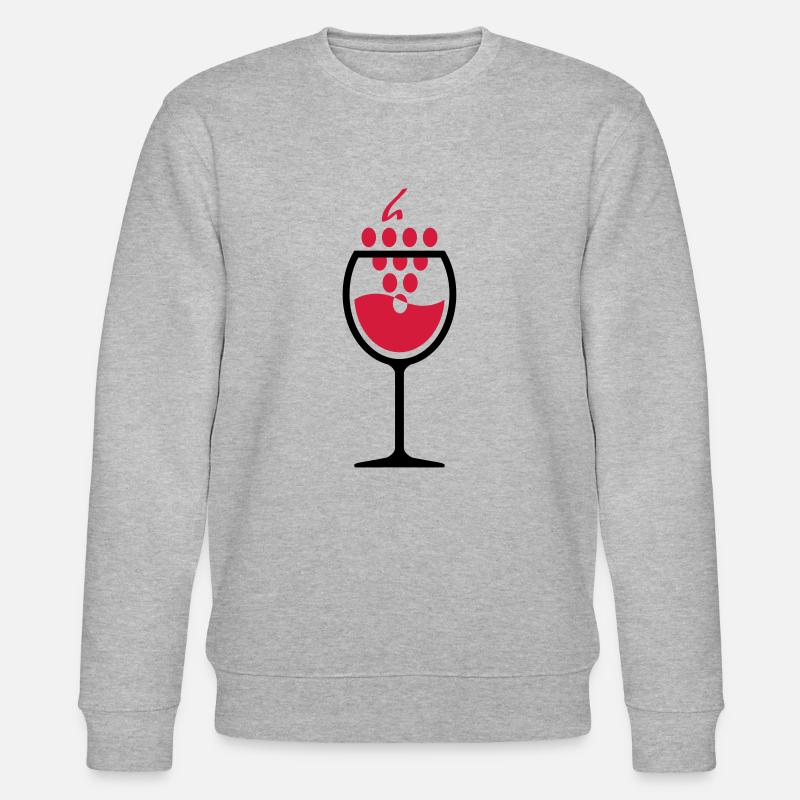 02 Glas Wein Weintrauben - Stanley/Stella Unisex Bio-Sweatshirt CHANGER  - Grau meliert