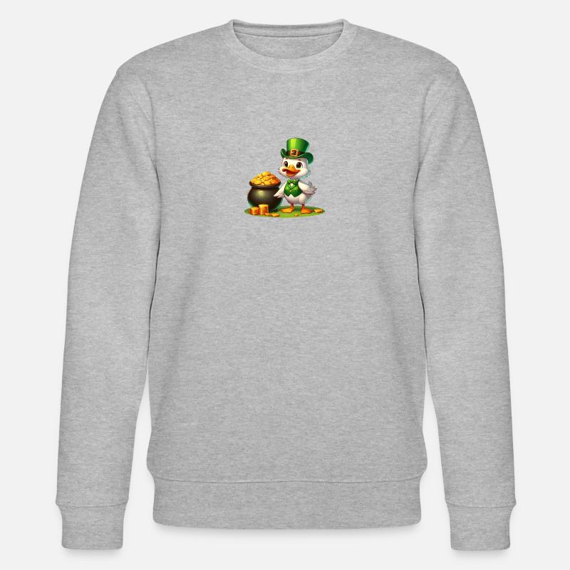 St. Patricks Day Elefant Grün - Stanley/Stella Unisex Bio-Sweatshirt CHANGER  - Grau meliert