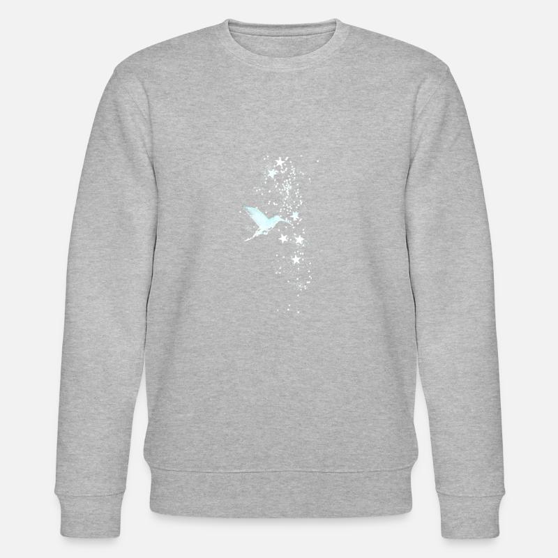 sterne,weiss,illustration,stern,kolibri,vogel - Stanley/Stella Unisex Bio-Sweatshirt CHANGER - Grau meliert
