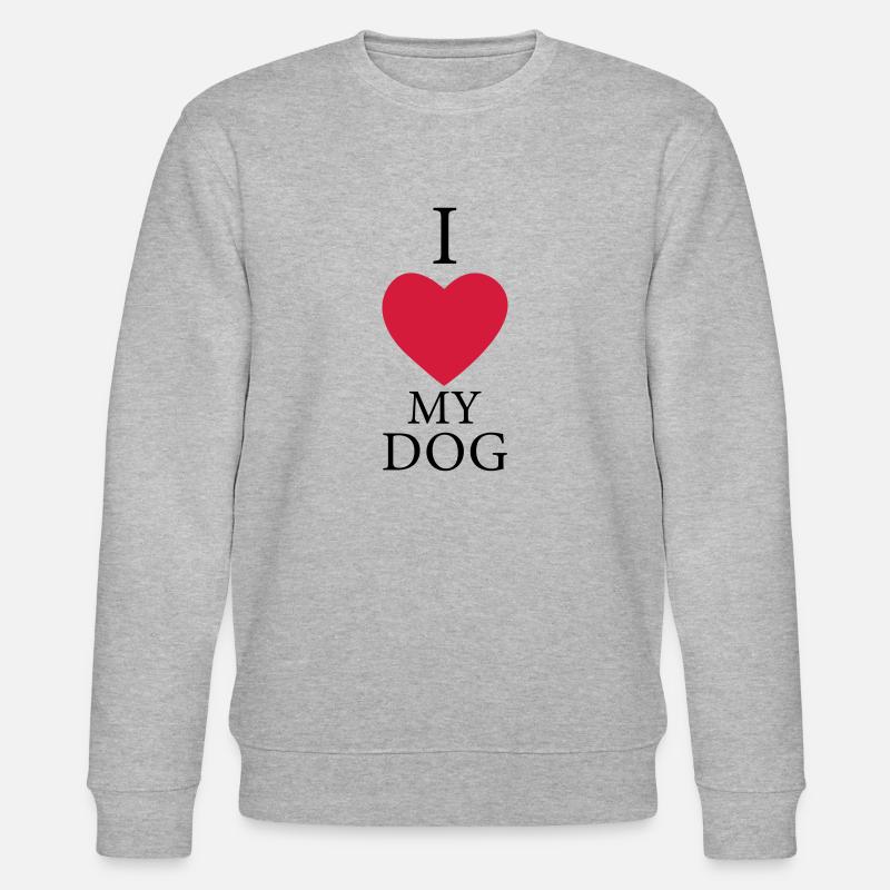 i love my dog - Stanley/Stella Unisex Bio-Sweatshirt CHANGER  - Grau meliert