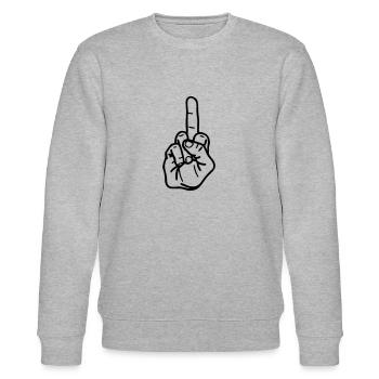 fuck you - Stanley/Stella Unisex Bio-Sweatshirt CHANGER  - Grau meliert - Vorne - Nik (191cm) & Marisol (170cm)