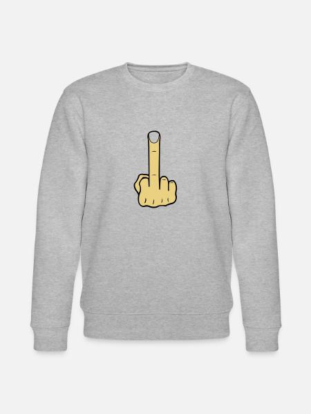 mittelfinger lang 02 - Stanley/Stella Unisex Bio-Sweatshirt CHANGER - Grau meliert