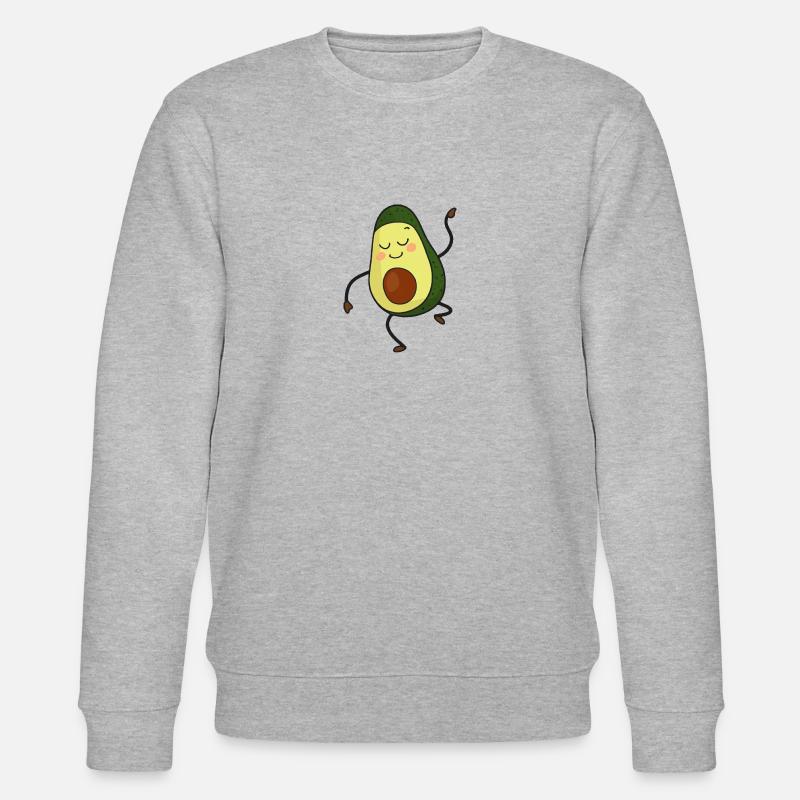 Fröhliche Avocado-Tänze - Stanley/Stella Unisex Bio-Sweatshirt CHANGER  - Grau meliert