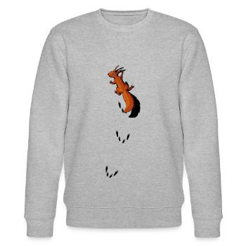 Eichhörnchen klettert mit Spur Tier style Geschenk - Stanley/Stella Unisex Bio-Sweatshirt CHANGER  - Grau meliert - Vorne - Nik (191cm) & Marisol (170cm)