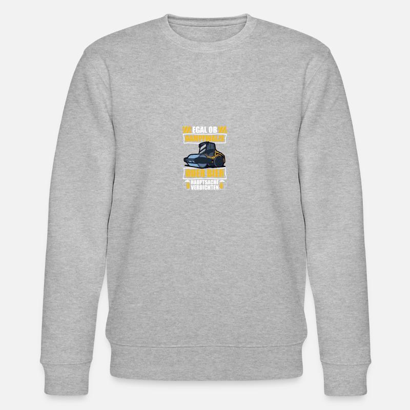 Dampfwalze oder Bier Straßenbauer Straßenwärter - Stanley/Stella Unisex Bio-Sweatshirt CHANGER - Grau meliert