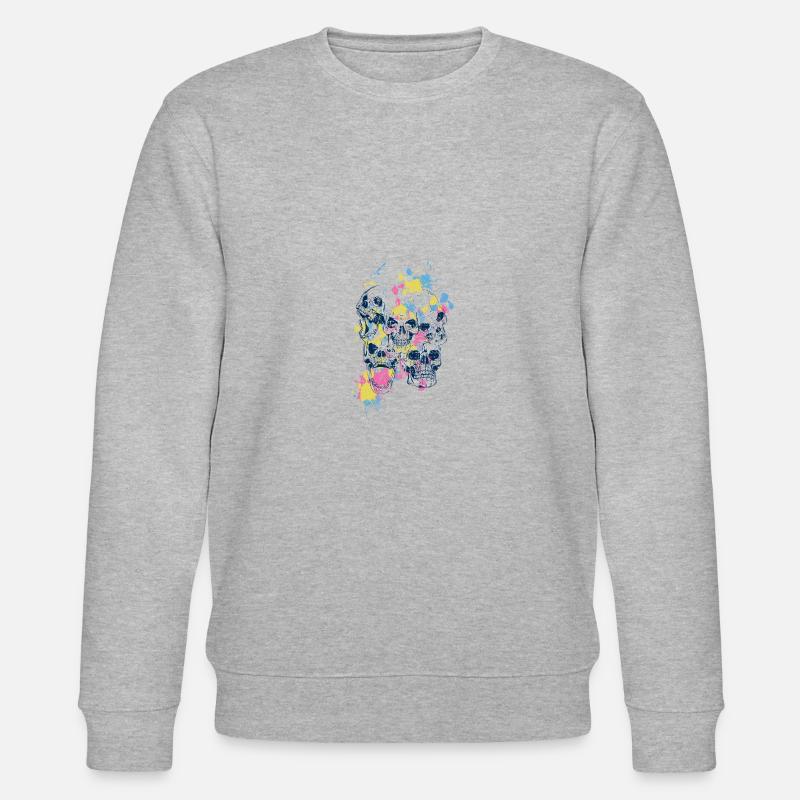 skulls on coloured stains - Stanley/Stella Unisex Bio-Sweatshirt CHANGER - Grau meliert