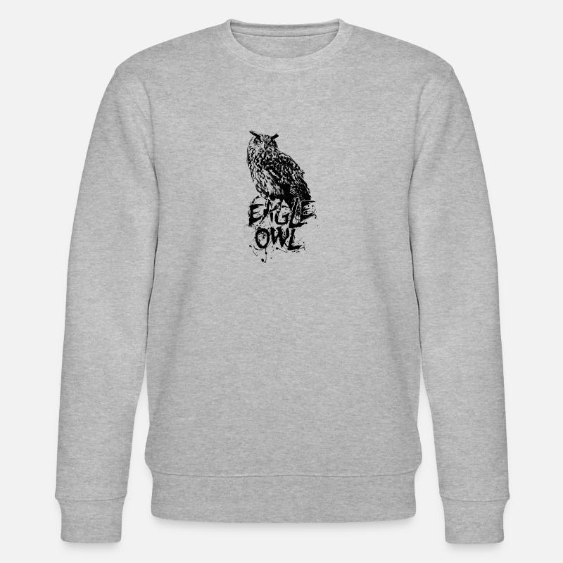 Hibou grand-duc Uhu Eule Bubo Bubo - Sweat bio CHANGER Stanley/Stella Unisexe - gris chiné