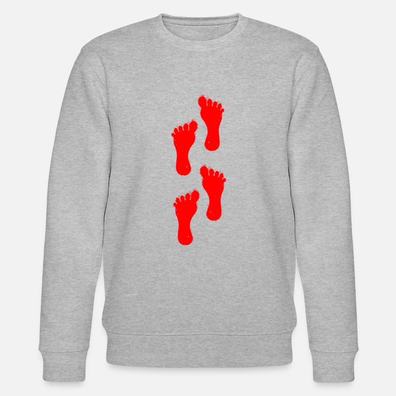 marche rouge du pied gauche - Sweat bio CHANGER Stanley/Stella Unisexe - gris chiné