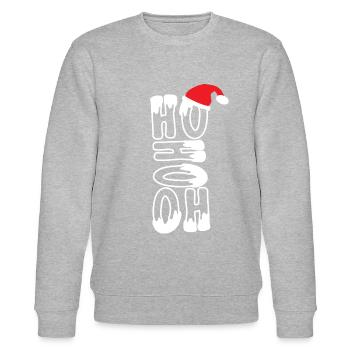 HO HO HO - Stanley/Stella Unisex Bio-Sweatshirt CHANGER  - Grau meliert - Vorne - Nik (191cm) & Marisol (170cm)