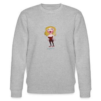 Blondes Mädchen - Stanley/Stella Unisex Bio-Sweatshirt CHANGER  - Grau meliert - Vorne - Nik (191cm) & Marisol (170cm)
