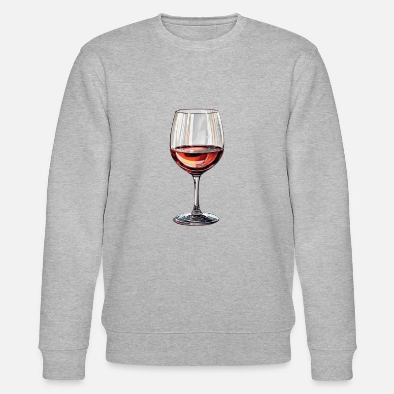 Weinglas Rotwein - Stanley/Stella Unisex Bio-Sweatshirt CHANGER  - Grau meliert