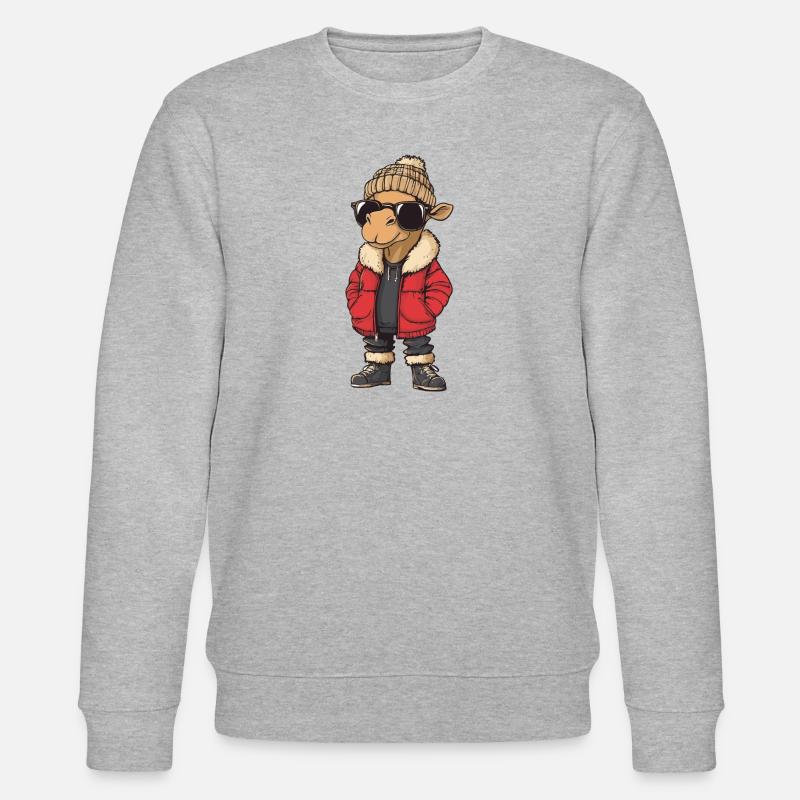 Kamel Winter Comic - Stanley/Stella Unisex Bio-Sweatshirt CHANGER  - Grau meliert