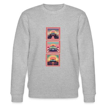 3 Autos im Bilderrahmen fahren. - Stanley/Stella Unisex Bio-Sweatshirt CHANGER  - Grau meliert - Vorne - Nik (191cm) & Marisol (170cm)