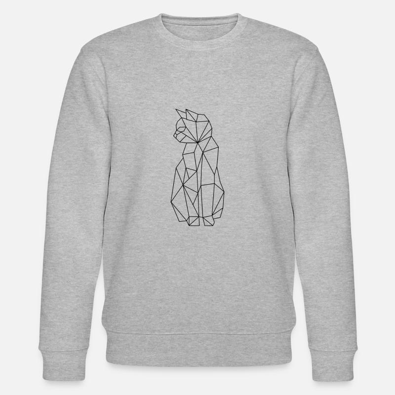 Polygon Cat Ganzkörperlinie - Stanley/Stella Unisex Bio-Sweatshirt CHANGER  - Grau meliert