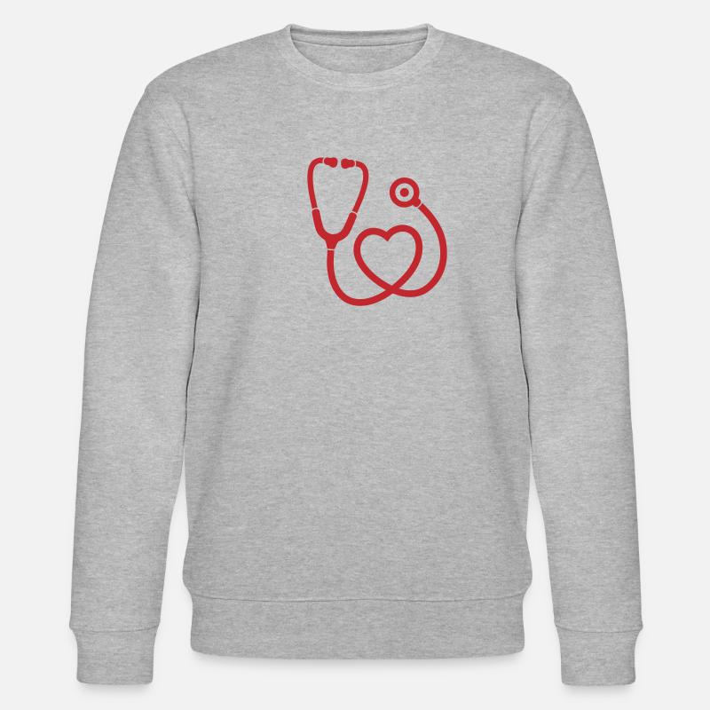 STETHOSKOP DOKTOR KRANKENHAUS - Stanley/Stella Unisex Bio-Sweatshirt CHANGER - Grau meliert