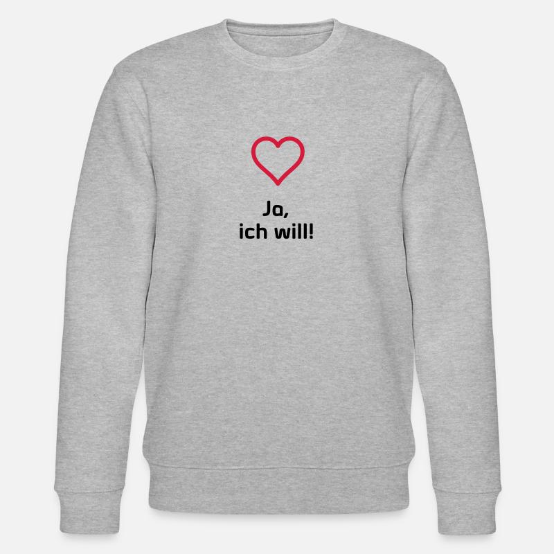 Ja ich will - Stanley/Stella Unisex Bio-Sweatshirt CHANGER  - Grau meliert