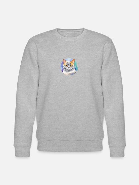 Britisch Kurzhaar Aquarell - Stanley/Stella Unisex Bio-Sweatshirt CHANGER  - Grau meliert