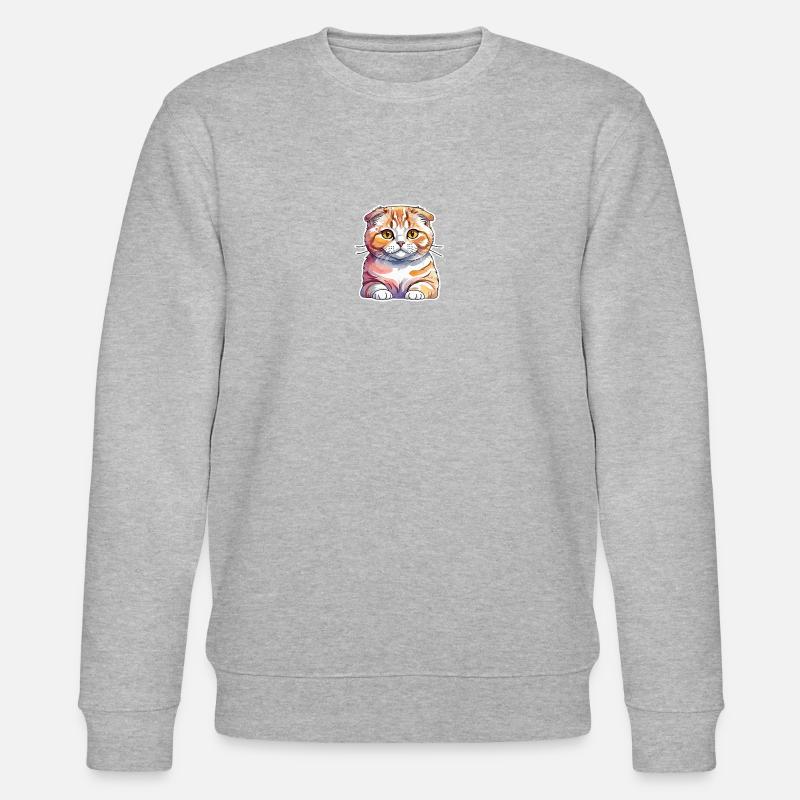 Scottish Fold Scottish Fold-Eared Cat - Stanley/Stella CHANGER Unisex Organic Sweatshirt - heather grey
