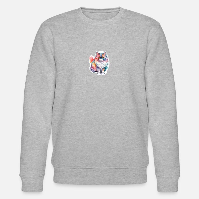 Aquarelles de chat persan - Sweat bio CHANGER Stanley/Stella Unisexe - gris chiné