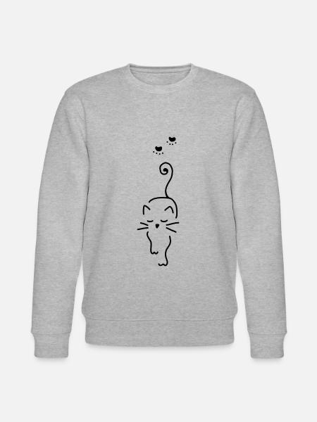 Cat pet paw print - Stanley/Stella CHANGER Unisex Organic Sweatshirt - heather grey