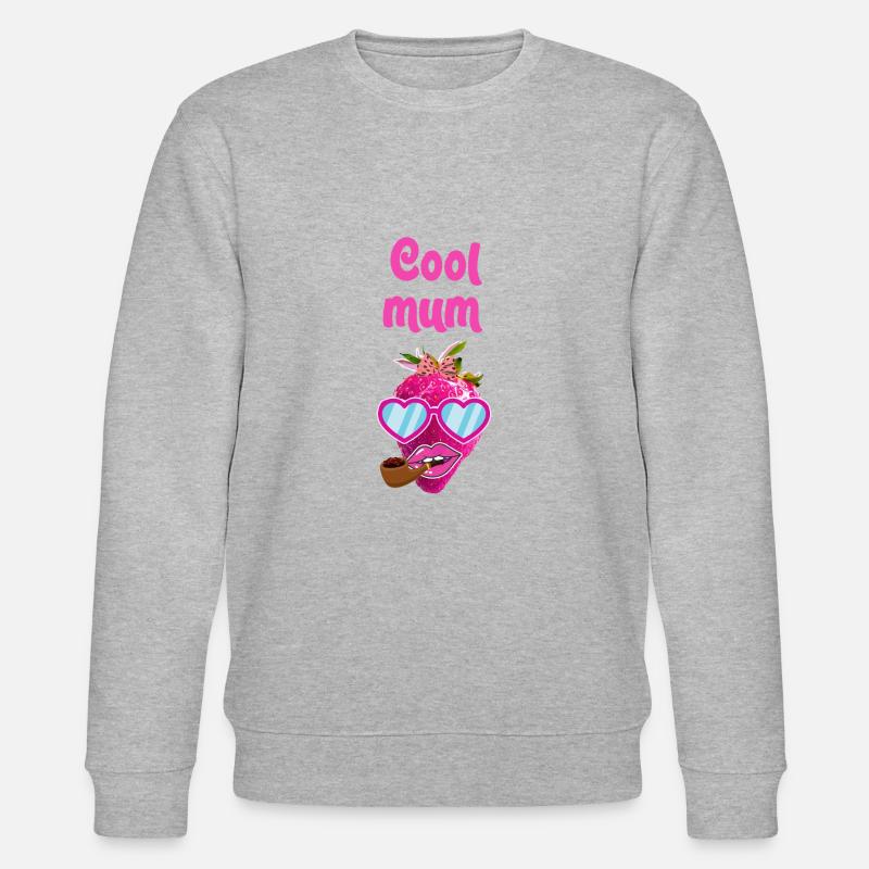 cool mum,Pfeife,erdbeere,pop-art,pink,sonnenbrille - Stanley/Stella Unisex Bio-Sweatshirt CHANGER  - Grau meliert