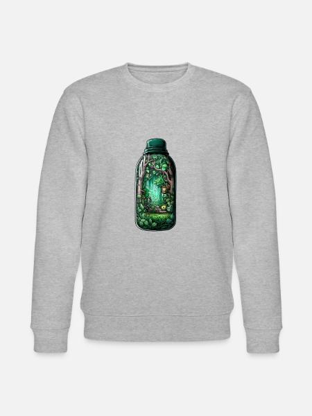 Jungle Bottle Drawing - Stanley/Stella CHANGER Unisex Organic Sweatshirt - heather grey