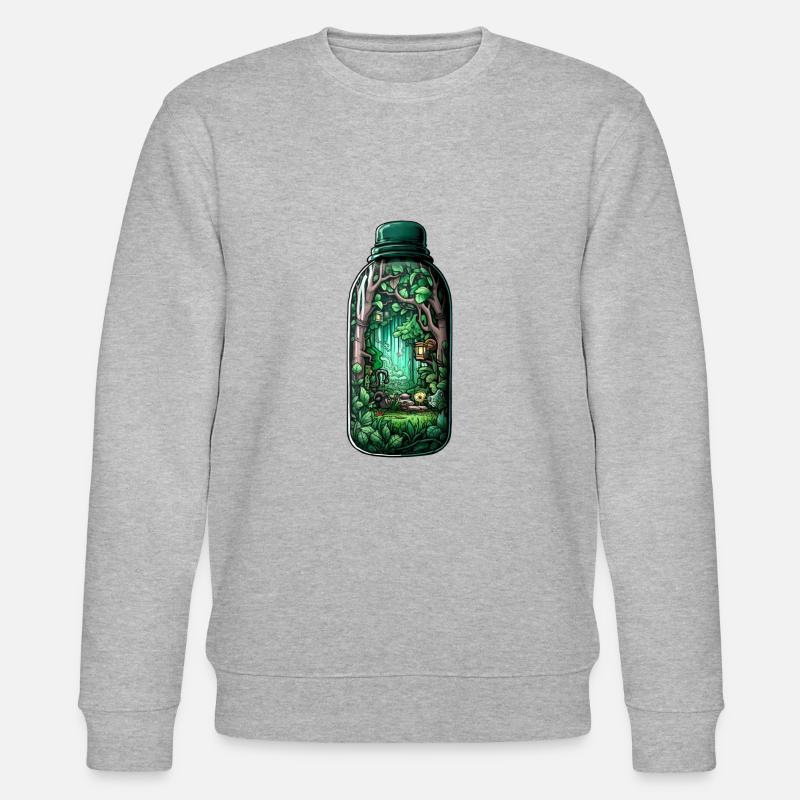 Jungle Bottle Drawing - Stanley/Stella CHANGER Unisex Organic Sweatshirt - heather grey