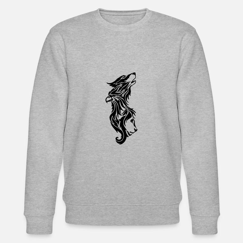 Wolf, Adler und Löwe - Stanley/Stella Unisex Bio-Sweatshirt CHANGER  - Grau meliert