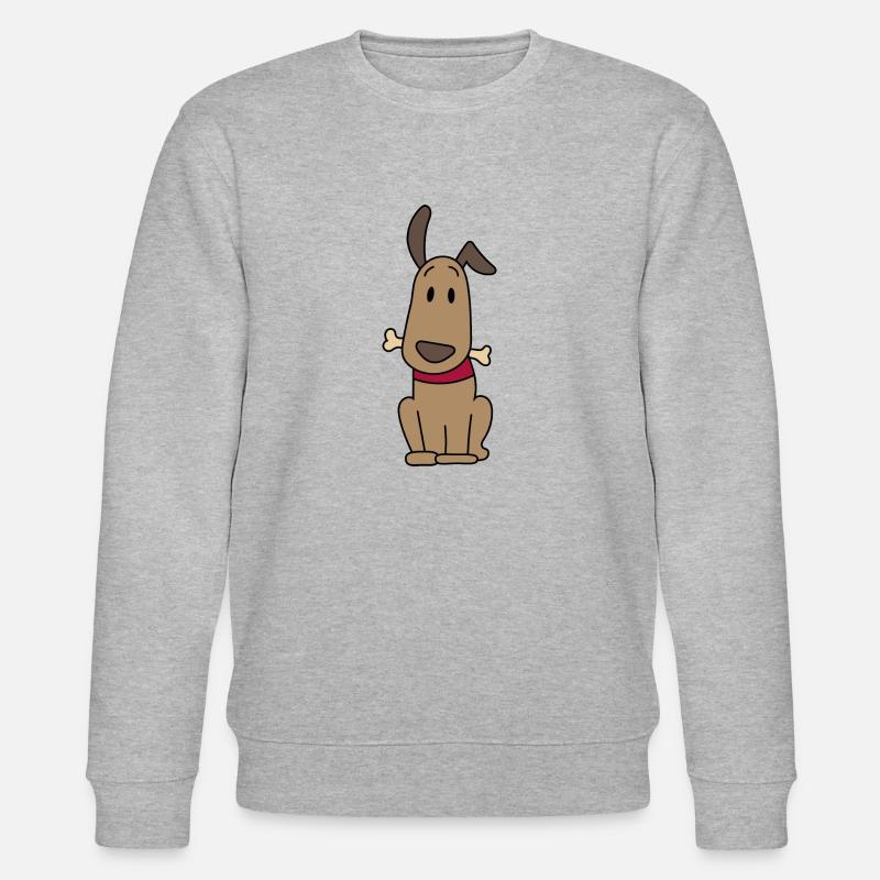 Hund mit Knochen - Stanley/Stella Unisex Bio-Sweatshirt CHANGER  - Grau meliert