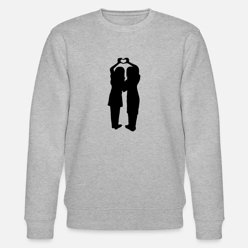 Silhouette Handherz Freundinnen - Stanley/Stella Unisex Bio-Sweatshirt CHANGER - Grau meliert