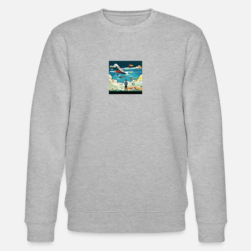 GuyWatchingPlanesOne - Stanley/Stella Unisex Bio-Sweatshirt CHANGER  - Grau meliert
