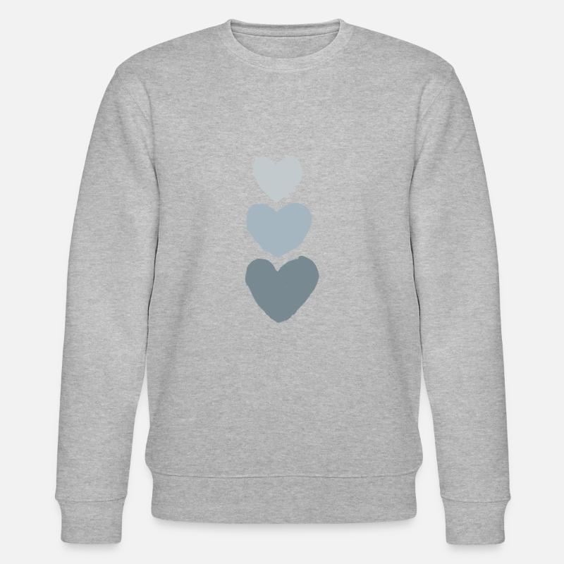 coeurs peints en bleu - Sweat bio CHANGER Stanley/Stella Unisexe - gris chiné