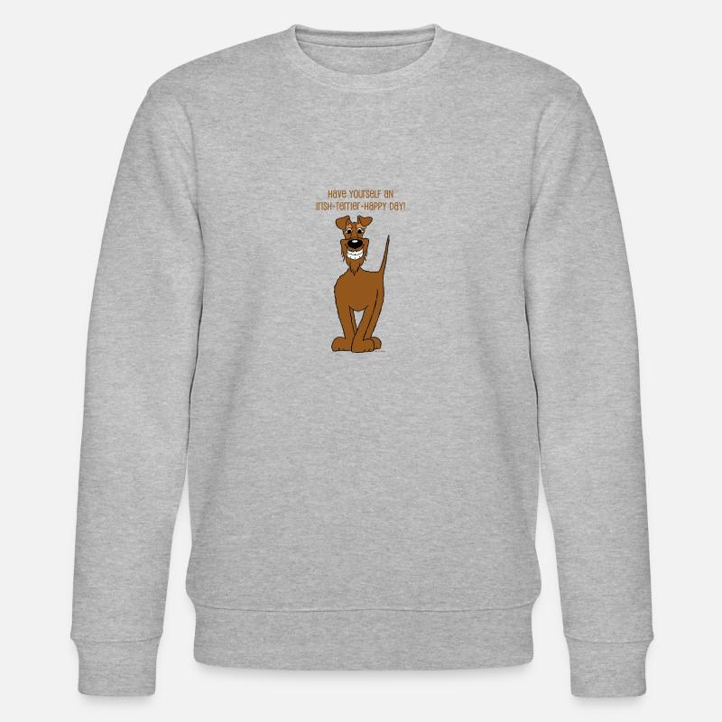 Irischer Terrier Smile - Stanley/Stella Unisex Bio-Sweatshirt CHANGER  - Grau meliert