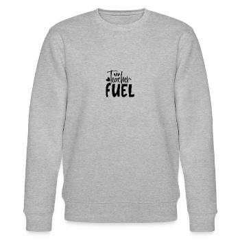 Teacher fuel School Funny Quotes - Stanley/Stella CHANGER Unisex Organic Sweatshirt - heather grey - Front - Nik (191cm) & Marisol (170cm)