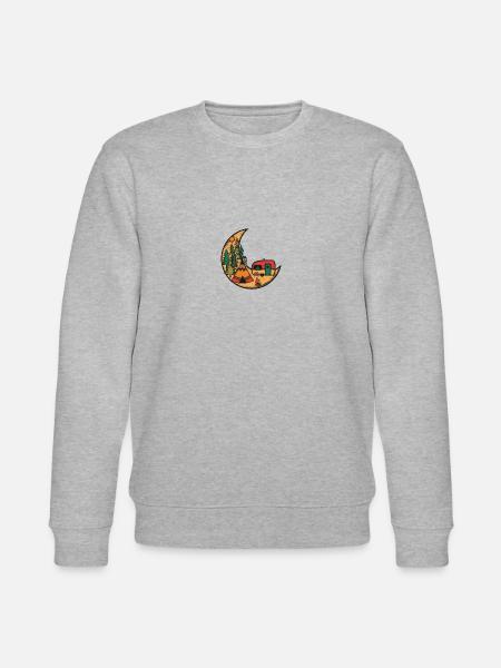 Retro Moon Camping - Stanley/Stella CHANGER Unisex Organic Sweatshirt - heather grey