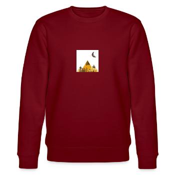 Natur und Ruhe - Stanley/Stella Unisex Bio-Sweatshirt CHANGER  - Burgunderrot - Vorne - Nik (191cm) & Marisol (170cm)
