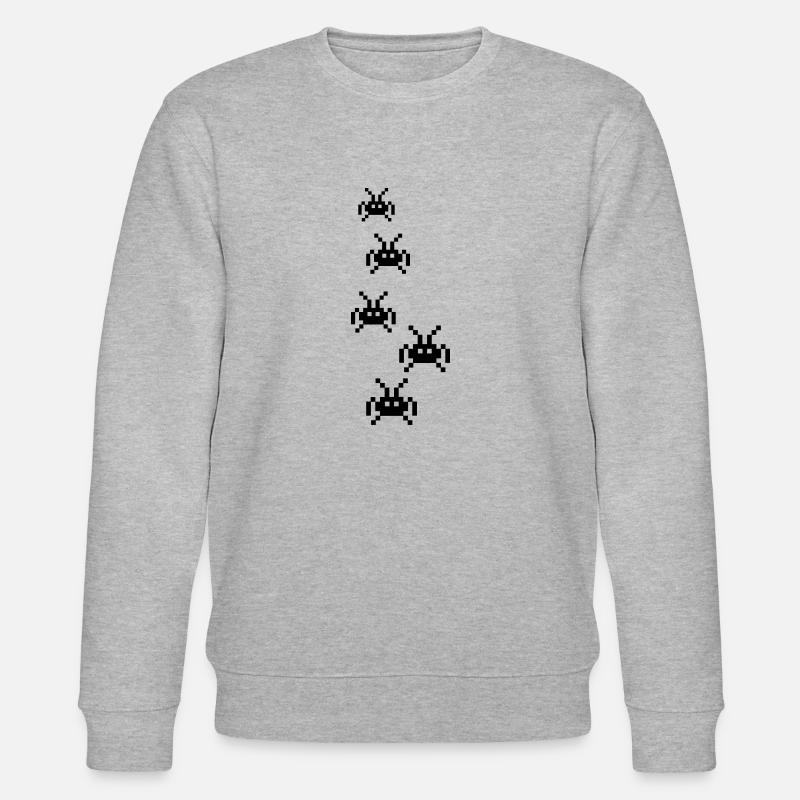 retro_computer_game_1__f1 - Stanley/Stella Unisex Bio-Sweatshirt CHANGER  - Grau meliert
