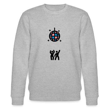 Night Fever Club Disko Tanzen Diskokugel - Stanley/Stella Unisex Bio-Sweatshirt CHANGER  - Grau meliert - Vorne - Nik (191cm) & Marisol (170cm)